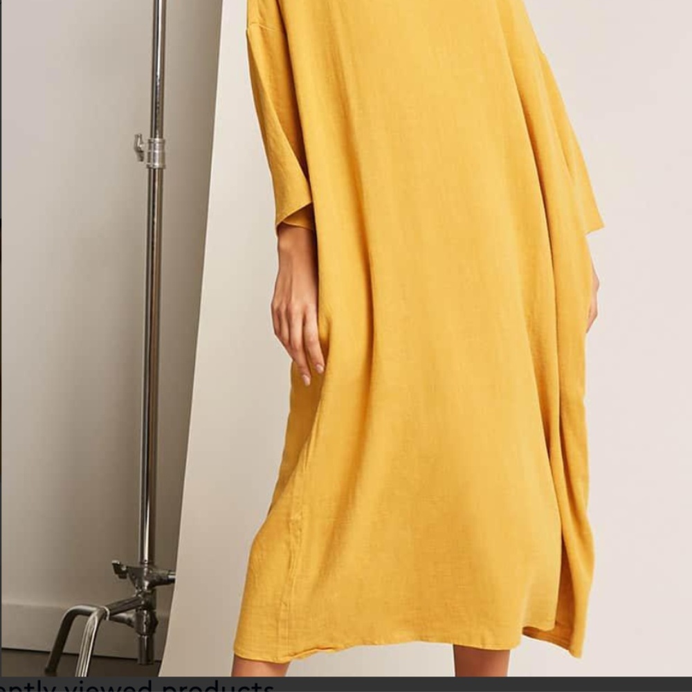 Mustard Linen-blend Shift Dress - Picture 6 of 10